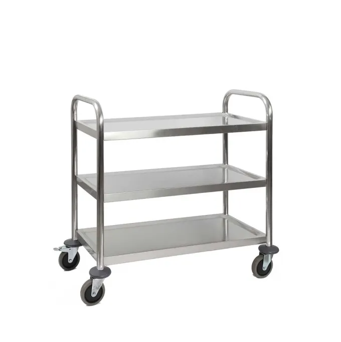 Chariot Inox 3 Plateaux - 850x540xH940 mm - Matériel CHR Pro