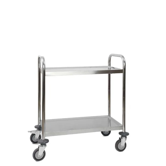 Chariot Inox 2 Plateaux - 710x410xH810 mm - Matériel CHR Pro