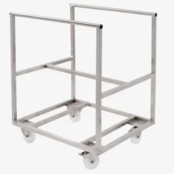 Chariot inox pour bac grand volume semi-cylindrique 170 L - Gilac