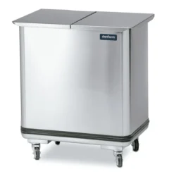 Chariot Inox pour Solides Couvercle Battant Amovible 135L - Distform