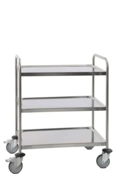 Chariot Inox soudé 3 Plateaux 880x580xH1015mm - Matériel CHR Pro