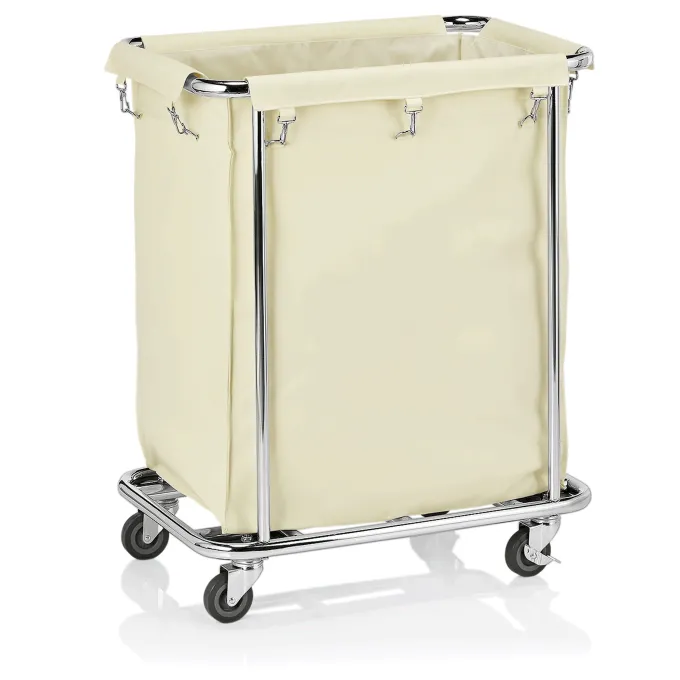 Chariot à Linge Chromé avec 4 Roulettes 65 x 45 x 84 cm - Was Germany