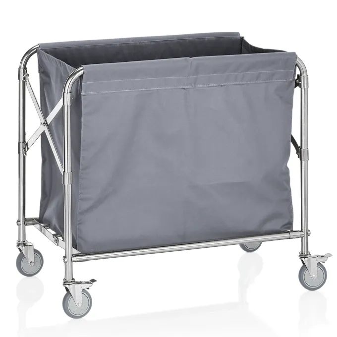 Chariot à Linge en Acier Inoxydable avec 4 Roulettes 81,5 x 51,5 x 86 cm - Was Germany