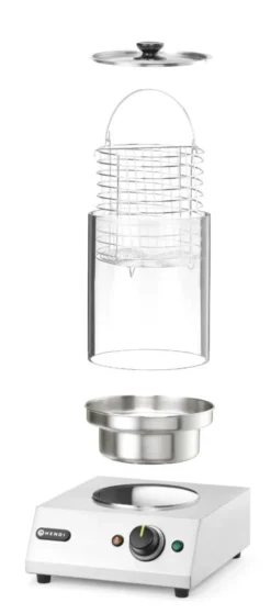 Chauffe-Saucisses Rond Vapeur - Inox - Verre Trempé - Hendi