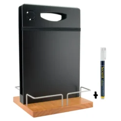 Chevalet de table incluant place de rangement pour carte menus, tasse ou autres - Livré avec 1 feutre-craie gratuit - Securit