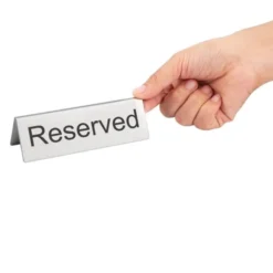 Chevalets de table en inox Olympia - Réservé - 120 x 38 x 35 mm