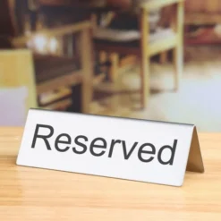 Chevalets de table en inox Olympia - Réservé - 120 x 38 x 35 mm