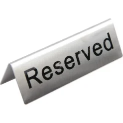Chevalets de table en inox Olympia - Réservé - 120 x 38 x 35 mm