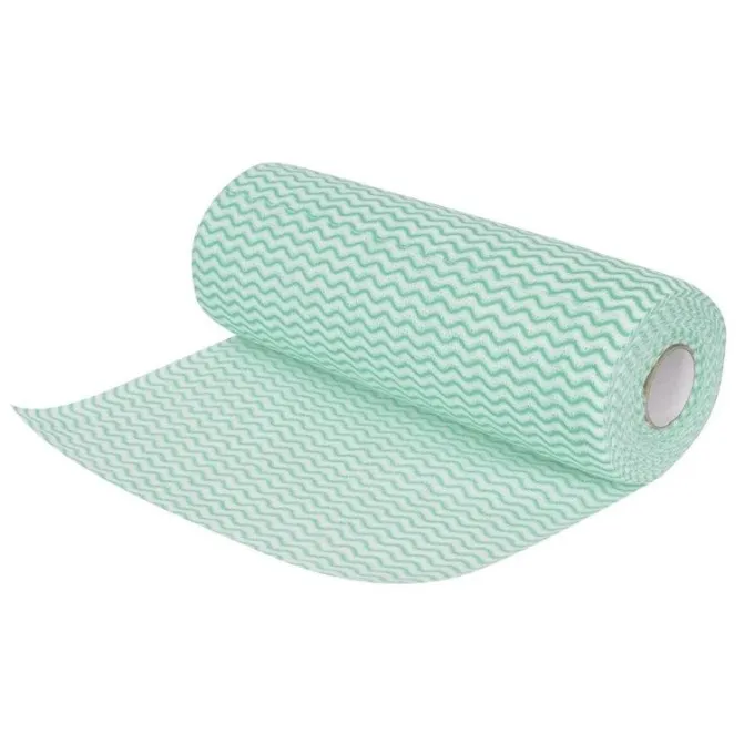 Chiffon non tissé vert - Rouleau de 100 chiffons - Jantex