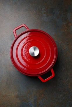 Cocotte en Fonte Emaillée 3,7L Rouge - Hendi