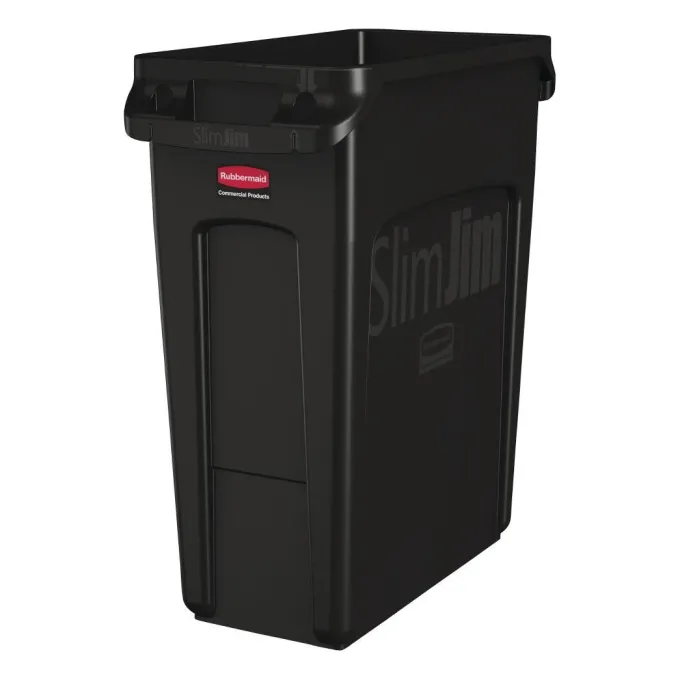Collecteur de Recyclage Slim Jim Noir 60 L - Rubbermaid