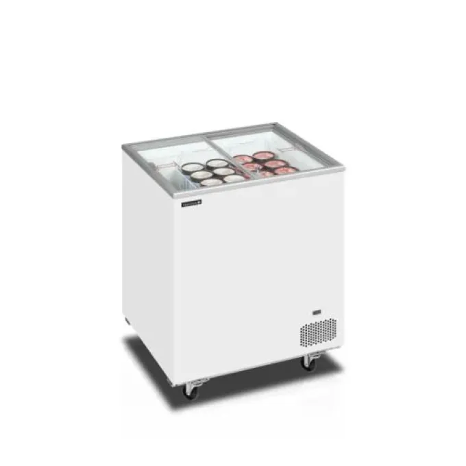 Congélateur coffre avec couvercles coulissants vitrés plats - 165 Litres - Tefcold