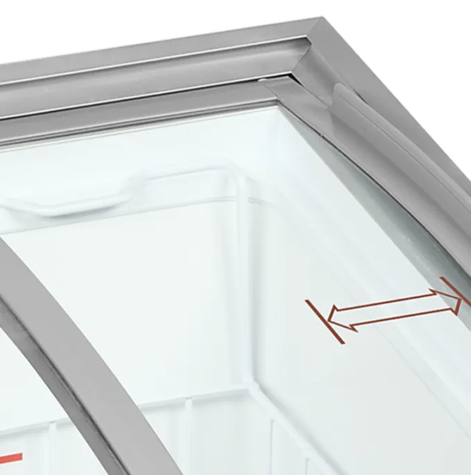 Congélateur coffre de Crème Glacée avec couvercles coulissants vitrés bombés 85 L - TEFCOLD