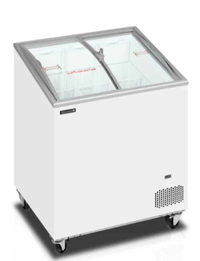 Congélateur coffre de crème glacée avec couvercles coulissants vitrés bombés 157 L - Tefcold