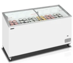 Congélateur coffre de crème glacée avec couvercles coulissants vitrés bombés - 398 L - TEFCOLD