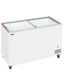 Congélateur coffre 350 L Crème Glacée Couvercles Coulissants Vitrés Plats IC401SC - TEFCOLD
