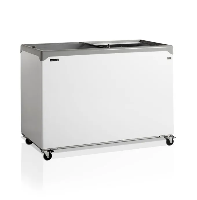 Congélateur coffre élégant avec couvercles coulissants vitrés plats - 298 L - TEFCOLD