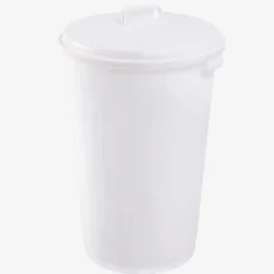 Conteneur alimentaire rond 35 L + couvercle - blanc - Gilac