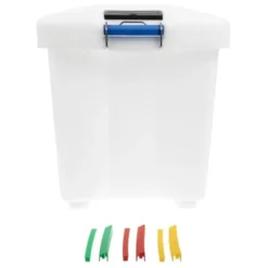 Conteneur de Conservation à Roulettes Clips de Couleurs pour Identification 90 L - Araven