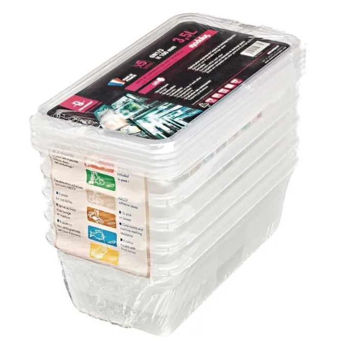 Conteneur de stockage avec couvercle - Bourgeat GN 1/3 - Lot de 5
