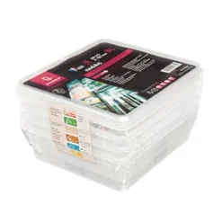 Conteneur de stockage avec couvercle professionnel - Bourgeat GN 2/3 - Lot de 4