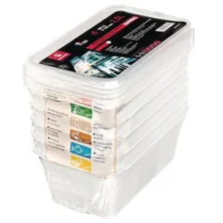 Conteneur de stockage professionnel avec couvercle - Bourgeat GN 1/4 - Lot de 5