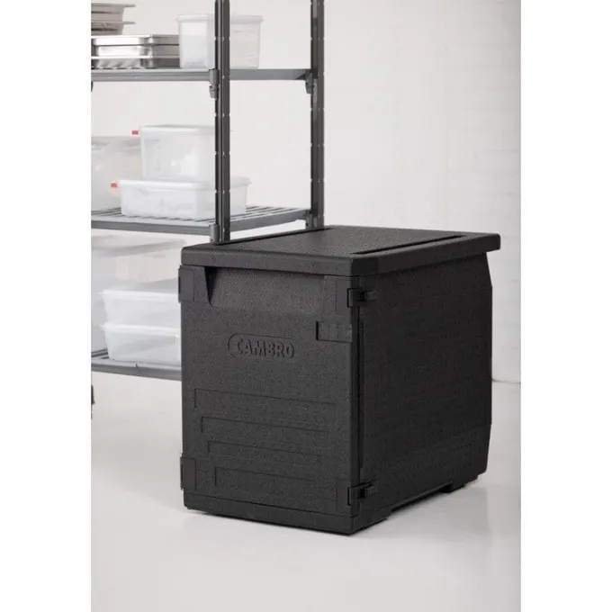 Conteneur isotherme EPP à chargement frontal avec 9 glissières - 126 litres - Cambro