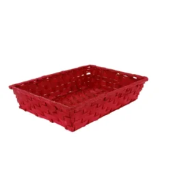 Corbeille bambou rouge Vieto 33x23 cm - Lot de 144 - Créapak