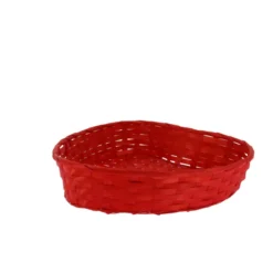 Corbeille coeur bambou rouge Corso 32x30 cm - Lot de 20 - Créapak
