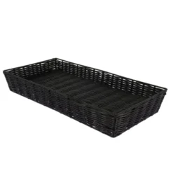 Corbeille Polypropylène Noire Oblong 50X25 Lot de 8 - Prolinea