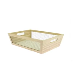 Corbeille Rectangle Bois Et Grillage 28X20 Lot de 20 - Créapak