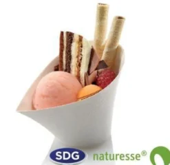 Coupelle à Glace en Pulpe de Cellulose 12x9 cm - SDG - Lot de 400