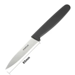 Couteau d'Office Professionnel Lame Droite Noir 75 mm - Hygiplas