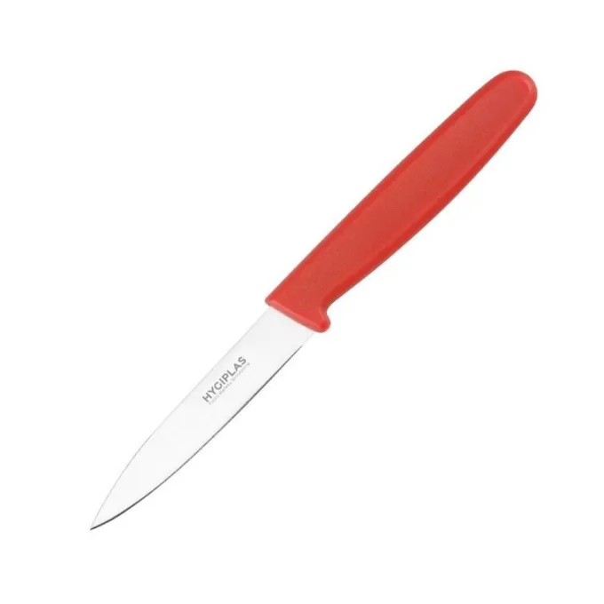Couteau d'Office Rouge Professionnel 75 mm - Hygiplas