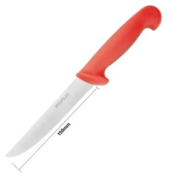 Couteau à Désosser à Lame Rigide Rouge 150 mm - Hygiplas