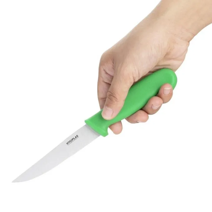 Couteau à Légumes Denté Vert 100 mm - Hygiplas