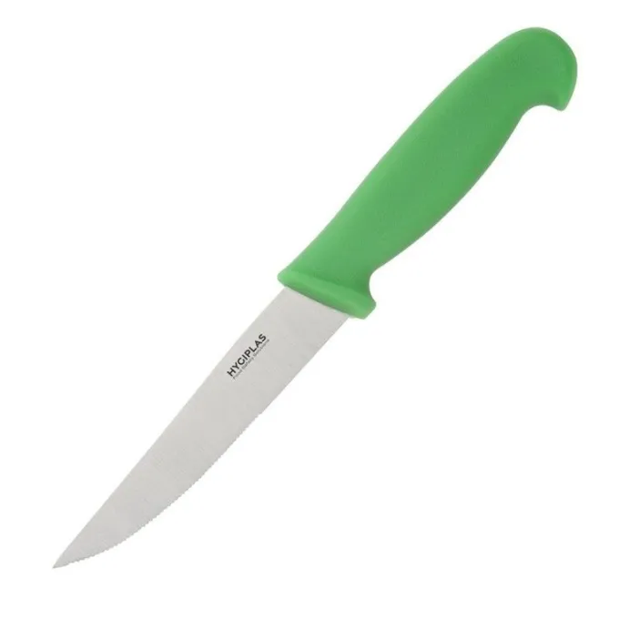 Couteau à Légumes Denté Vert 100 mm - Hygiplas