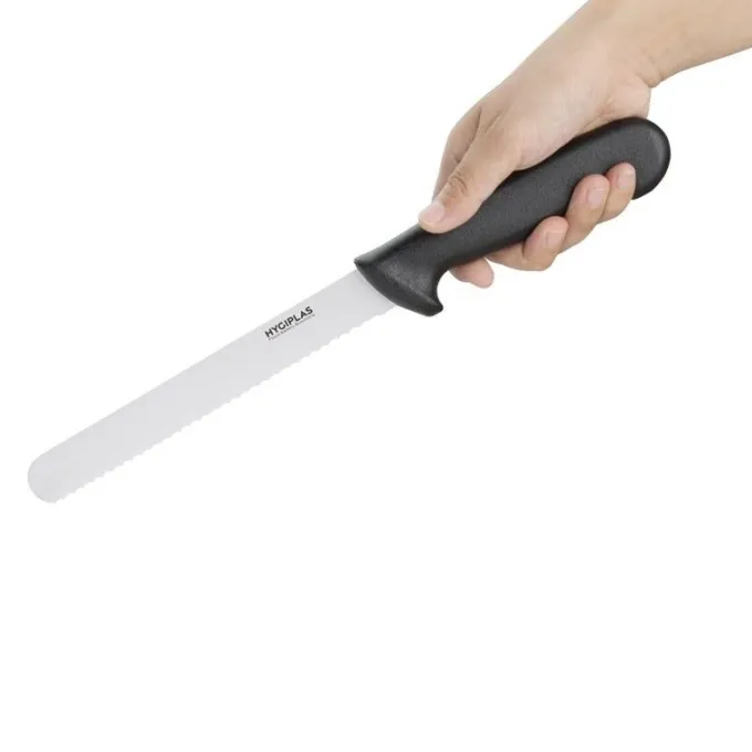 Couteau à Pain Professionnel Noir 200 mm - Hygiplas