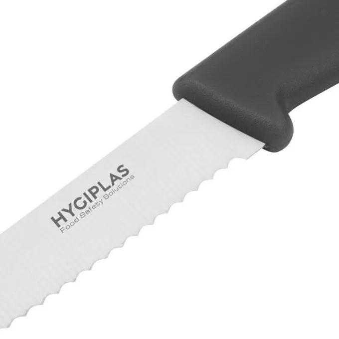 Couteau à Tomates Noir Denté 100 mm - Hygiplas