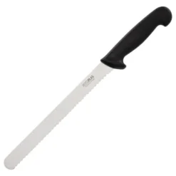 Couteau à Trancher Denté Noir 250 mm - Hygiplas
