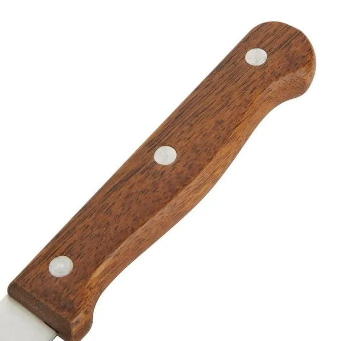 Couteau à Viande 215 mm Lame Dentée Manche en Bois Lot de 12 Olympia