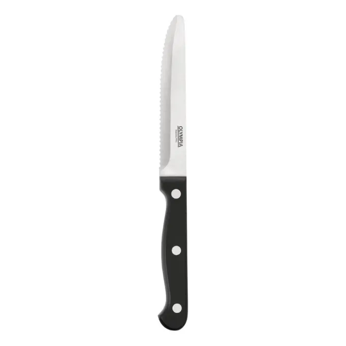 Couteaux à Steak Arrondi Noir Lot de 12 Olympia