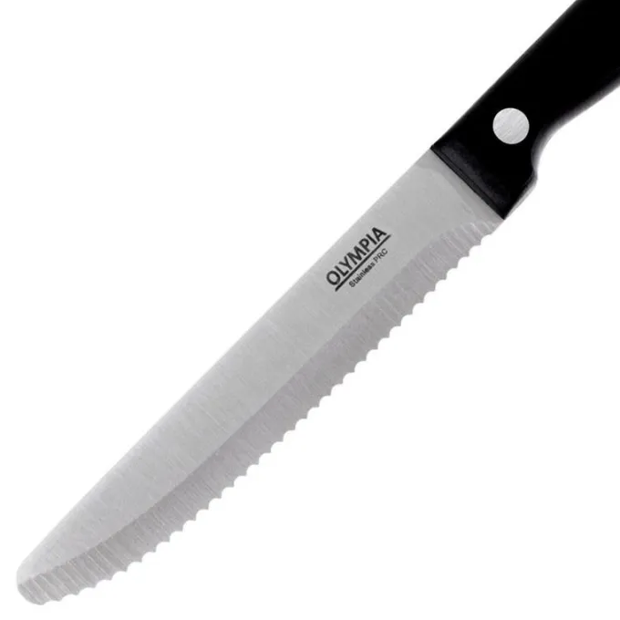Couteaux à Steak Arrondi Noir Lot de 12 Olympia