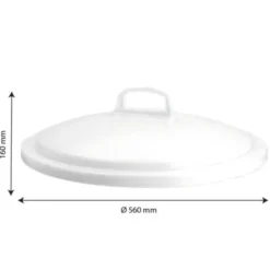 Couvercle avec poignée pour poubelle ronde tri sélectif 75 L - blanc - Gilac