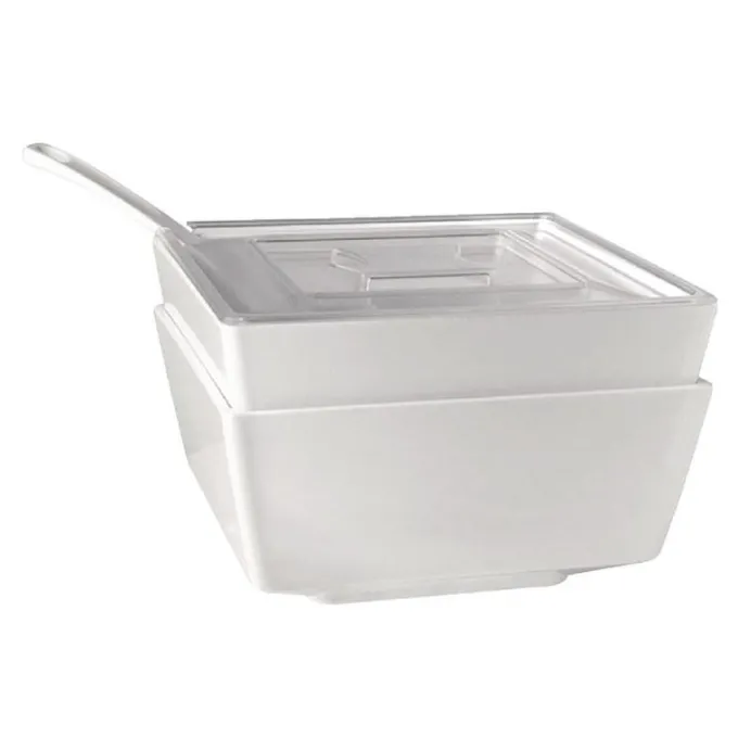 Couvercle carré transparent empilable Float - APS 190 mm