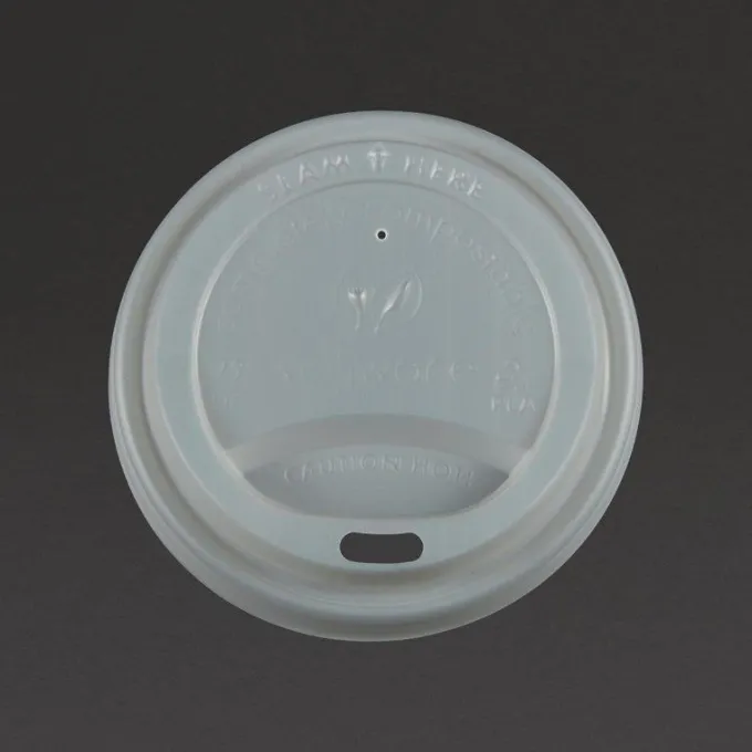 Couvercle Compostable pour Gobelets Jetables 225 ml Lot de 1000 - Vegware