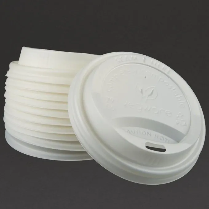 Couvercle Compostable pour Gobelets Jetables 225 ml Lot de 1000 - Vegware