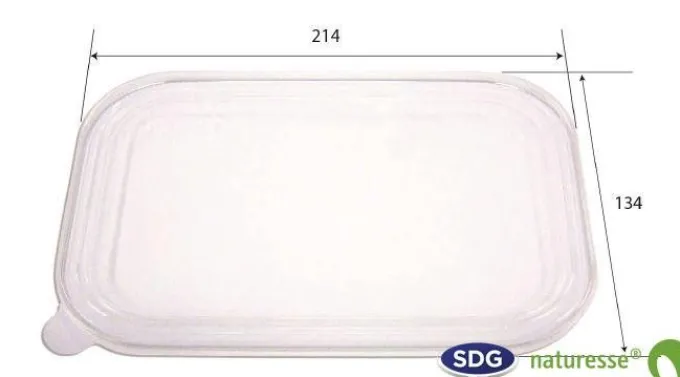 Couvercle en PLA Biodégradable Transparent pour Barquette 13049 - SDG - Lot de 500