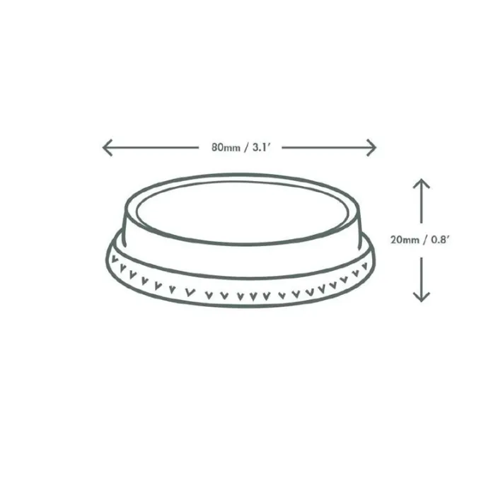 Couvercles Plats pour Gobelets Compostables en PLA Lot de 1000 - Vegware
