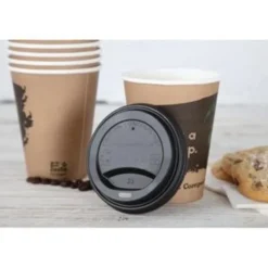 Couvercle Verre Boisson Chaude - 340 ml Lot de 1000 - Fiesta Green